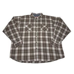 Wrangler brown and white oversized flannel